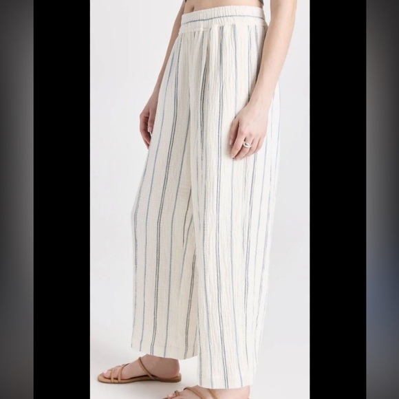 Madewell Pants - Madewell | Untailored Wide-Leg Crop Pant in Striped Lightspun | Gauzy | Size XS